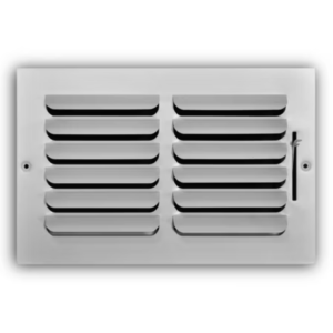 401M-10X06 - Fixed Curved Blade Wall/Ceiling Register 401M With Multi Shutter Damper, 1-Way, White, 10" X 06"