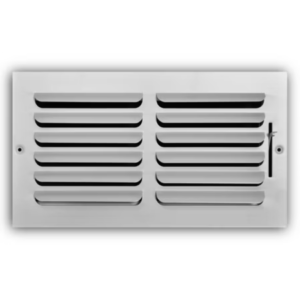 401M-12X06 - Fixed Curved Blade Wall/Ceiling Register 401M With Multi Shutter Damper, 1-Way, White, 12" X 06"