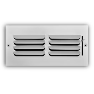 401M-10X04 - Fixed Curved Blade Wall/Ceiling Register 401M With Multi Shutter Damper, 1-Way, White, 10" X 04"