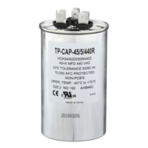 TP-CAP-45/5/440R - Run Capacitor, 45/5/440 VAC, Round, Dual Rated