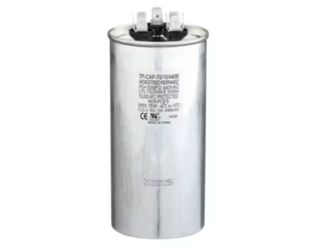 TP-CAP-70/10/440R - Capacitor, 70/10/440 VAC, Round, Dual Rated