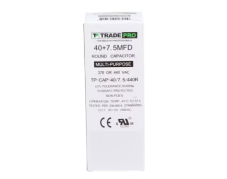 TP-CAP-40/7.5/440R - Run Capacitor, 40/7.5 440 VAC, Round, Dual Rated - Image 2