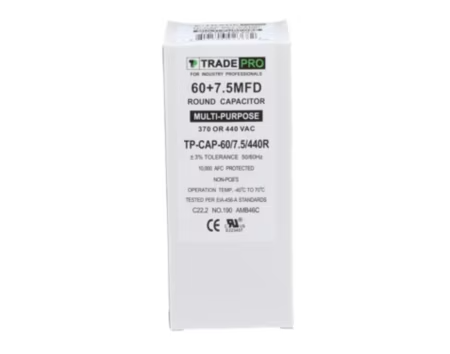 TP-CAP-60/7.5/440R - Run Capacitor, 60/7.5/440 VAC, Round - Image 2
