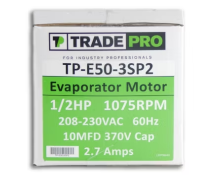 TRADEPRO® - TP-E50-3SP2 - 1/2 HP, 3 Speed, 1075 RPM, 208-230V, PSC Evaporator Motor (OAO) - Image 5